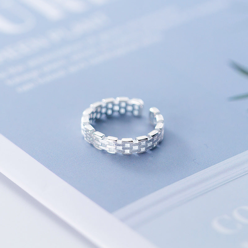 S925 Silver Ring for Women - Minimalist Chain Design