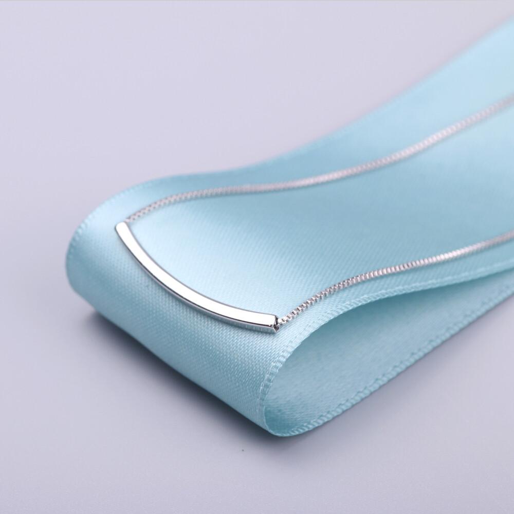 Jewelry curved tube Silver Necklace