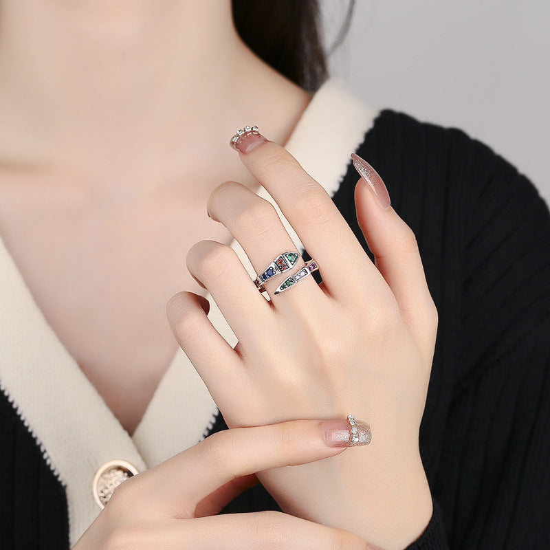 S925 Sterling Silver Snake Fashion Ring