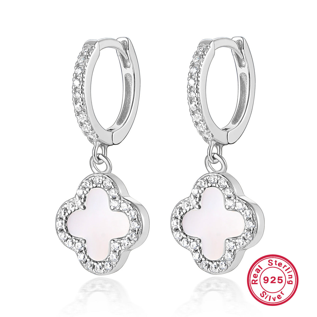 S925 Silver Jewelry Set with Natural Mother-of-Pearl