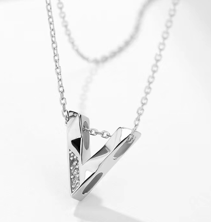 Geometric Triangle Necklace and Choker Chain