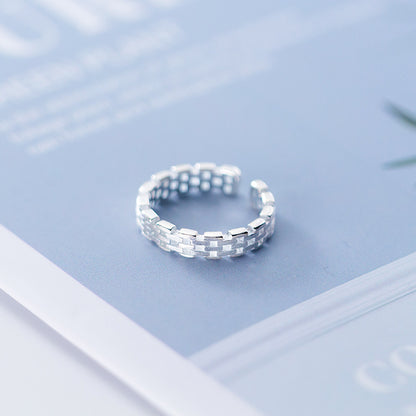 S925 Silver Ring for Women - Minimalist Chain Design