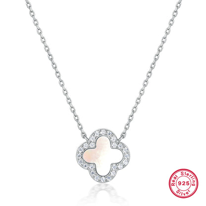 S925 Silver Jewelry Set with Natural Mother-of-Pearl