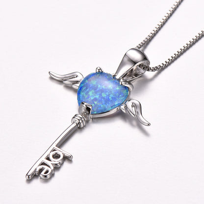 S925 Sterling Silver Angel Necklace with Swarovski Crystals