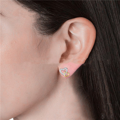 Daisy Heart-Shaped Earrings with Swarovski Crystal