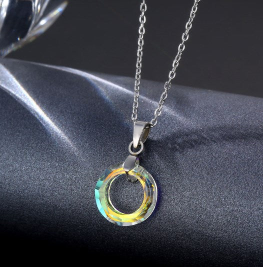 Swarovski Crystal Necklace with Fashion Layered Pendant