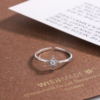 S925 Silver Star Ring for Women - Minimalist Design