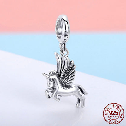S925 Silver DIY Beads Unicorn Pendant SCC704