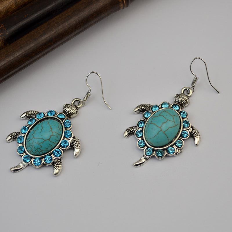 Turquoise Turtle Earrings - Ethnic Style Wholesale