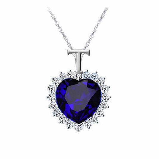 Ocean Star Heart-shaped Crystal Pendant Necklace