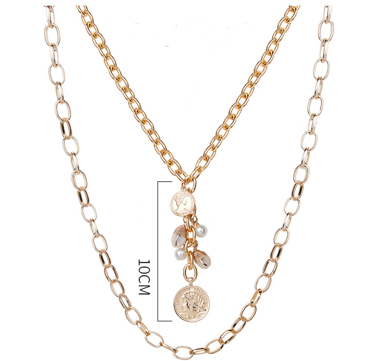Men's Layered Necklace with Shells and Pearls