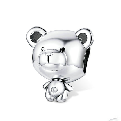 DIY Bear Beads Bracelet Accessories S925 Silver Beads