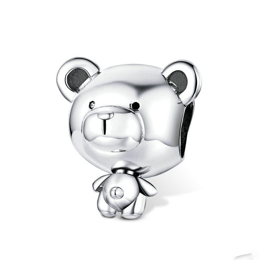 DIY Bear Beads Bracelet Accessories S925 Silver Beads
