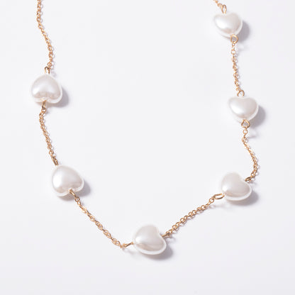 Pearl Heart Layered Necklace for Women – Chic Accessory