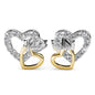 Daisy Heart-Shaped Earrings with Swarovski Crystal