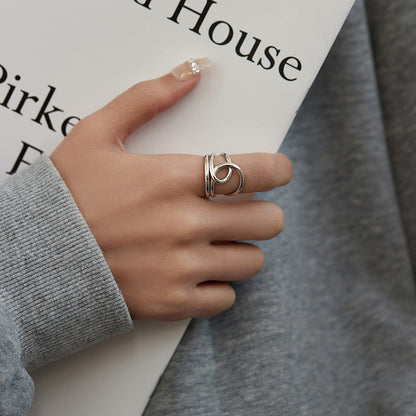 Minimalist Winding Line S925 Sterling Silver Ring