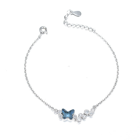 S925 Silver Swarovski Butterfly Crystal Bracelet