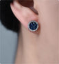 925 Silver Men's Earrings with Black Crystal Design