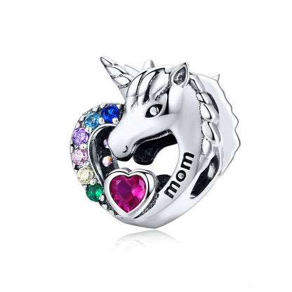 S925 Silver DIY Beads Unicorn Pendant SCC704