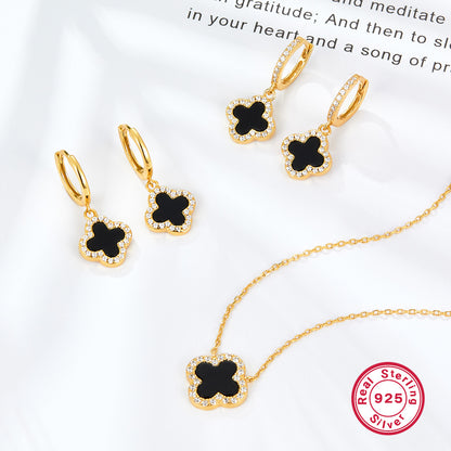 S925 Silver Jewelry Set with Natural Mother-of-Pearl