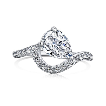 S925 Sterling Silver High Carbon Zircon Ring