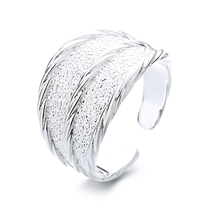 S925 Sterling Silver Minimalist Concave-Convex Ring