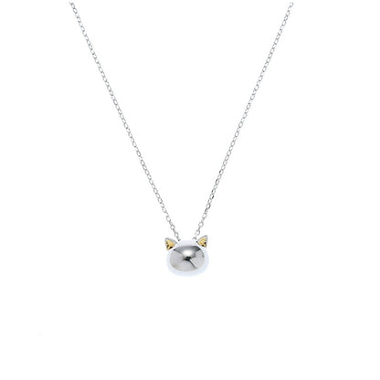 Hollow Cat Necklace - S925 Silver Minimalist Design