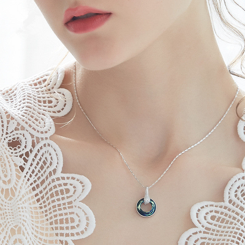 S925 Silver Necklace with Swarovski Crystal Pendant