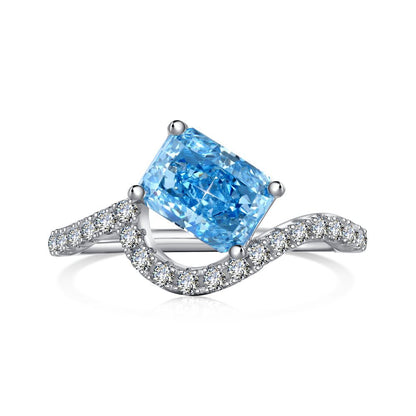 S925 Sterling Silver High Carbon Zircon Ring