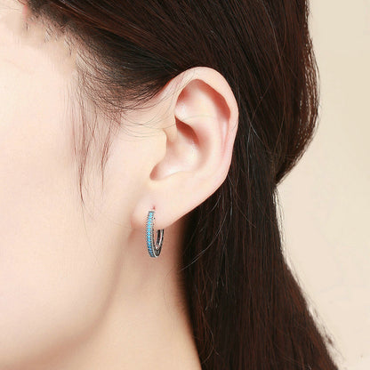 Fashionable Minimalist S925 Silver Earrings in Blue