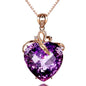 Amethyst Heart Crystal Pendant Necklace