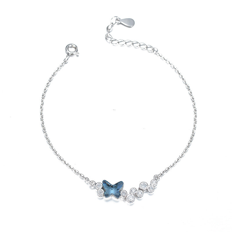 S925 Silver Swarovski Butterfly Crystal Bracelet
