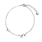 S925 Silver Butterfly Bracelet with Floral Tassels