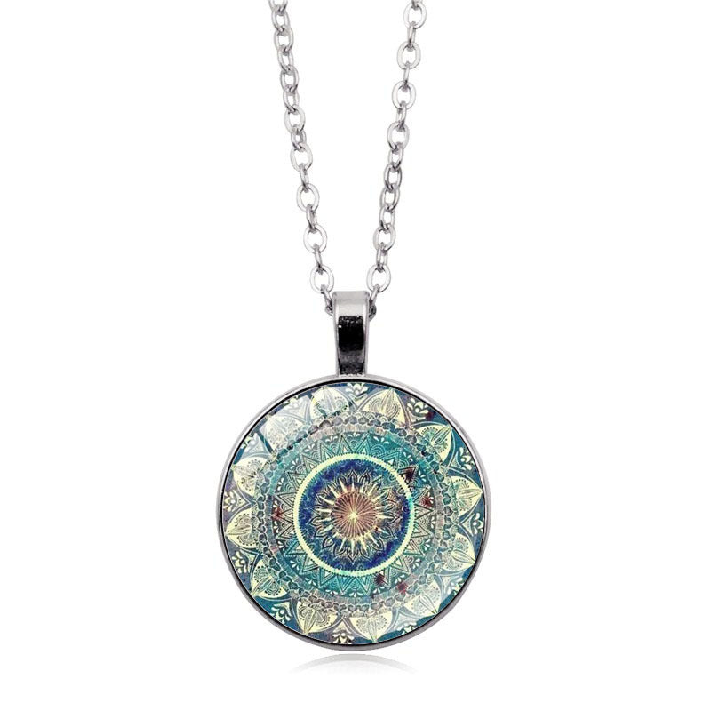 Mandala Yoga Gemstone Necklace and Earring Set