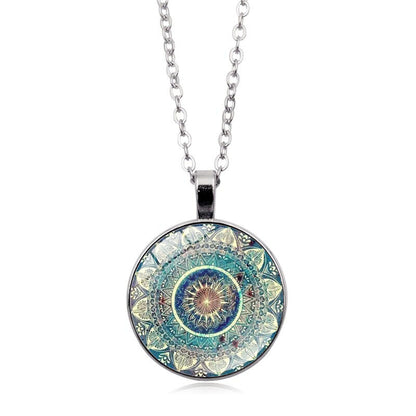 Mandala Yoga Gemstone Necklace and Earring Set