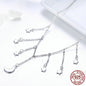 S925 Silver Necklace with Dazzling Star and Moon