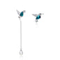 Silver Swarovski Feather Drops