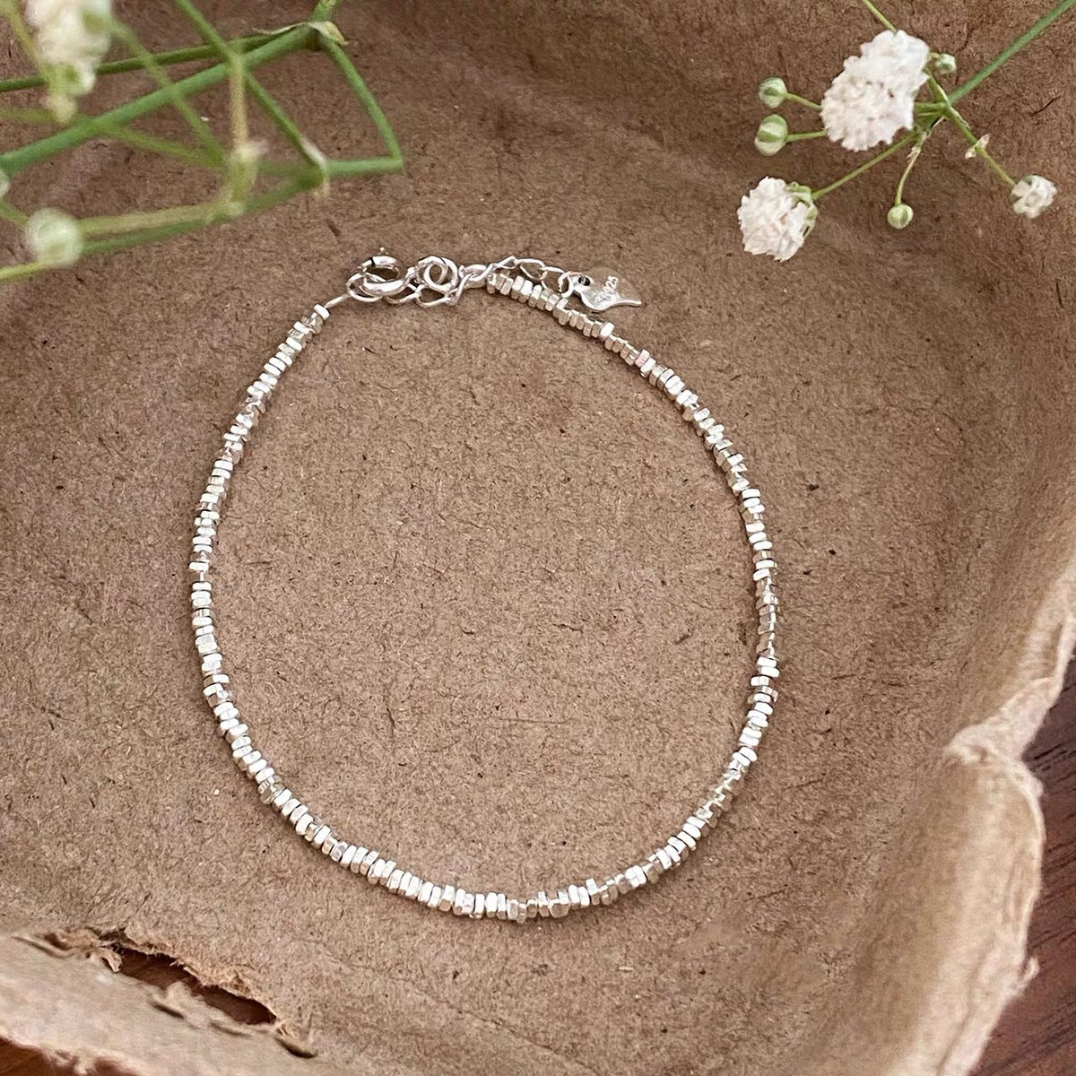Triangle Broken Silver Bracelet for Women in Sterling Silver