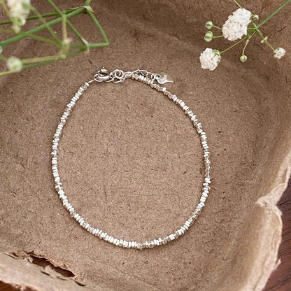 Triangle Broken Silver Bracelet for Women in Sterling Silver