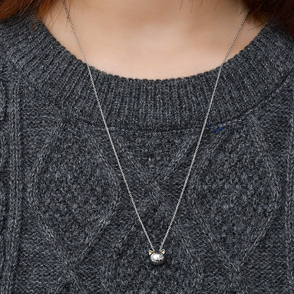 Hollow Cat Necklace - S925 Silver Minimalist Design