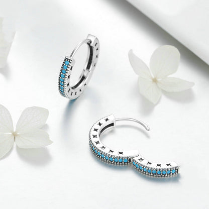 Fashionable Minimalist S925 Silver Earrings in Blue
