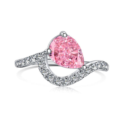 S925 Sterling Silver High Carbon Zircon Ring