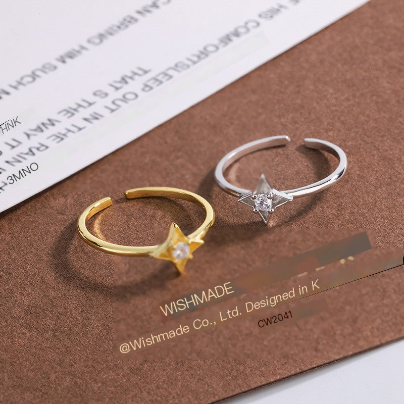 S925 Silver Star Ring for Women - Minimalist Design