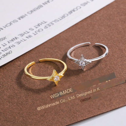 S925 Silver Star Ring for Women - Minimalist Design