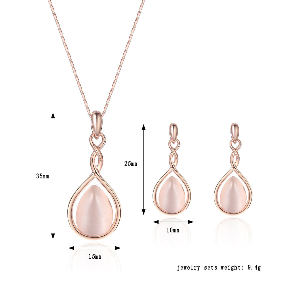 2020 Fashion Jewelry Set with Gemstone Necklace & Earrings