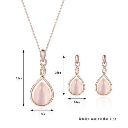 2020 Fashion Jewelry Set with Gemstone Necklace & Earrings