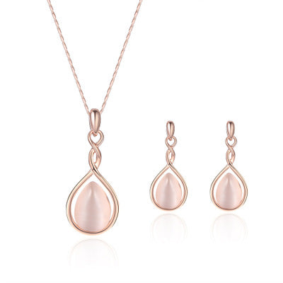 2020 Fashion Jewelry Set with Gemstone Necklace & Earrings