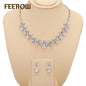 New Gemstone Jewelry Set with Zircon Necklace & Earrings