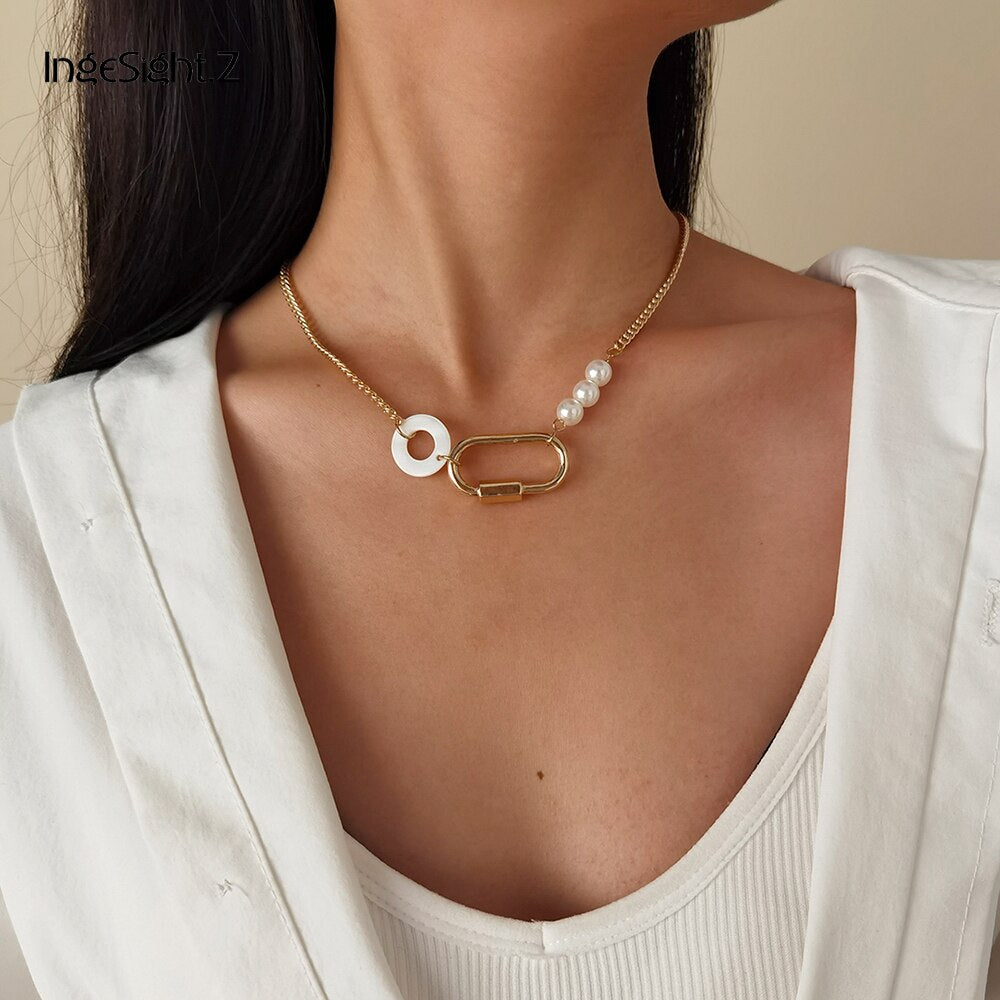 Vintage Minimalist Layered Fringe Necklace with Pearls