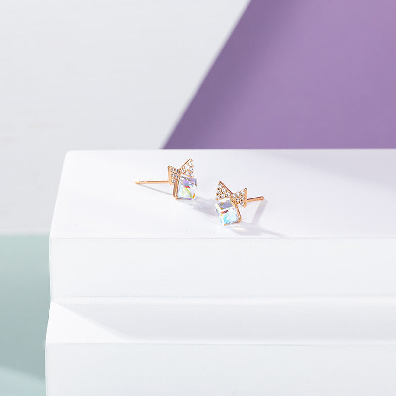 18k Golden Swarovski Accent Earrings